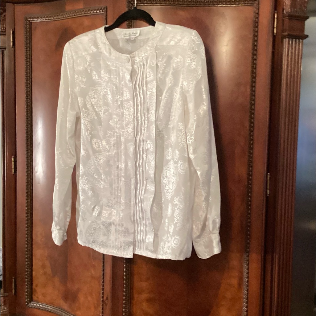 Long Sleeve Silky Blouse Size 8